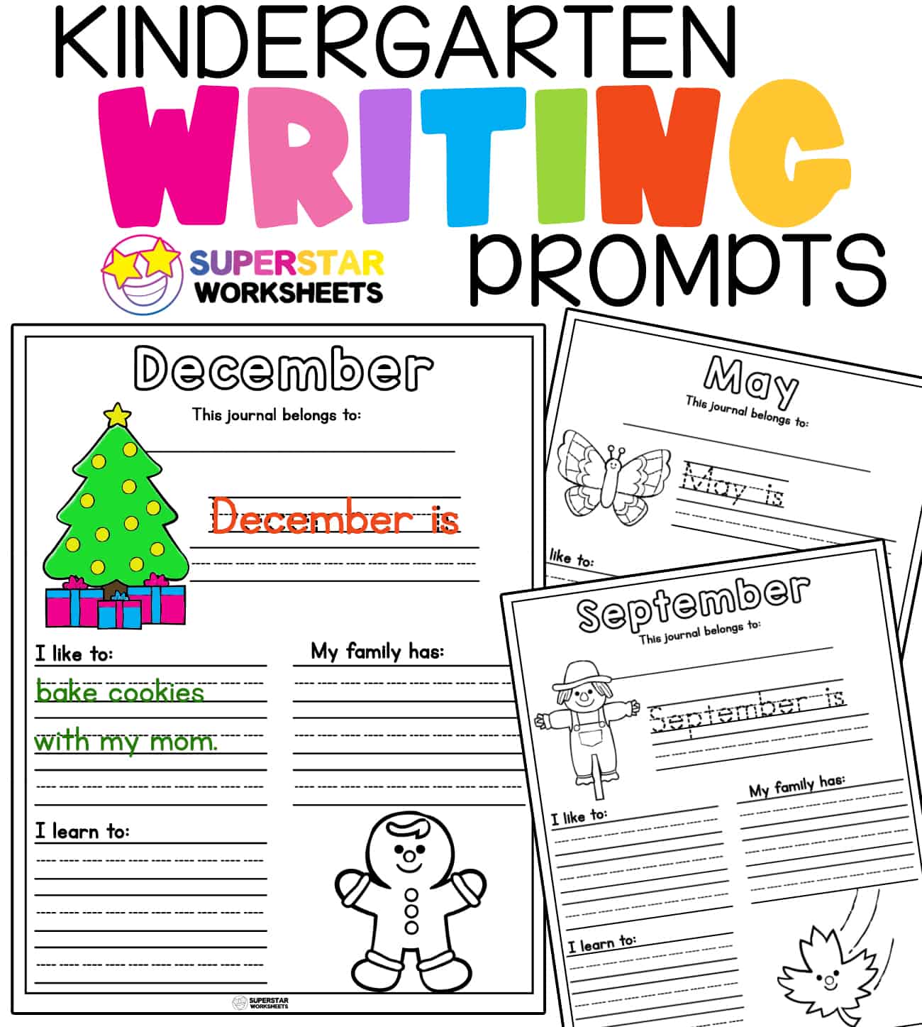 Kindergarten Writing Prompts - Superstar Worksheets