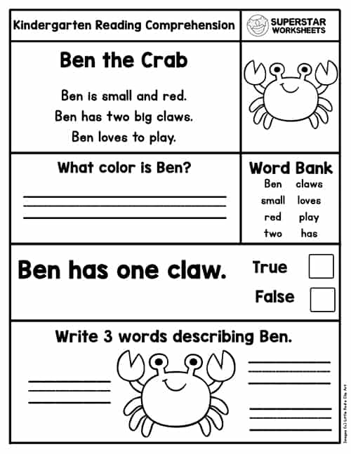 Reading Comprehension Worksheet Free Kindergarten English 42 OFF