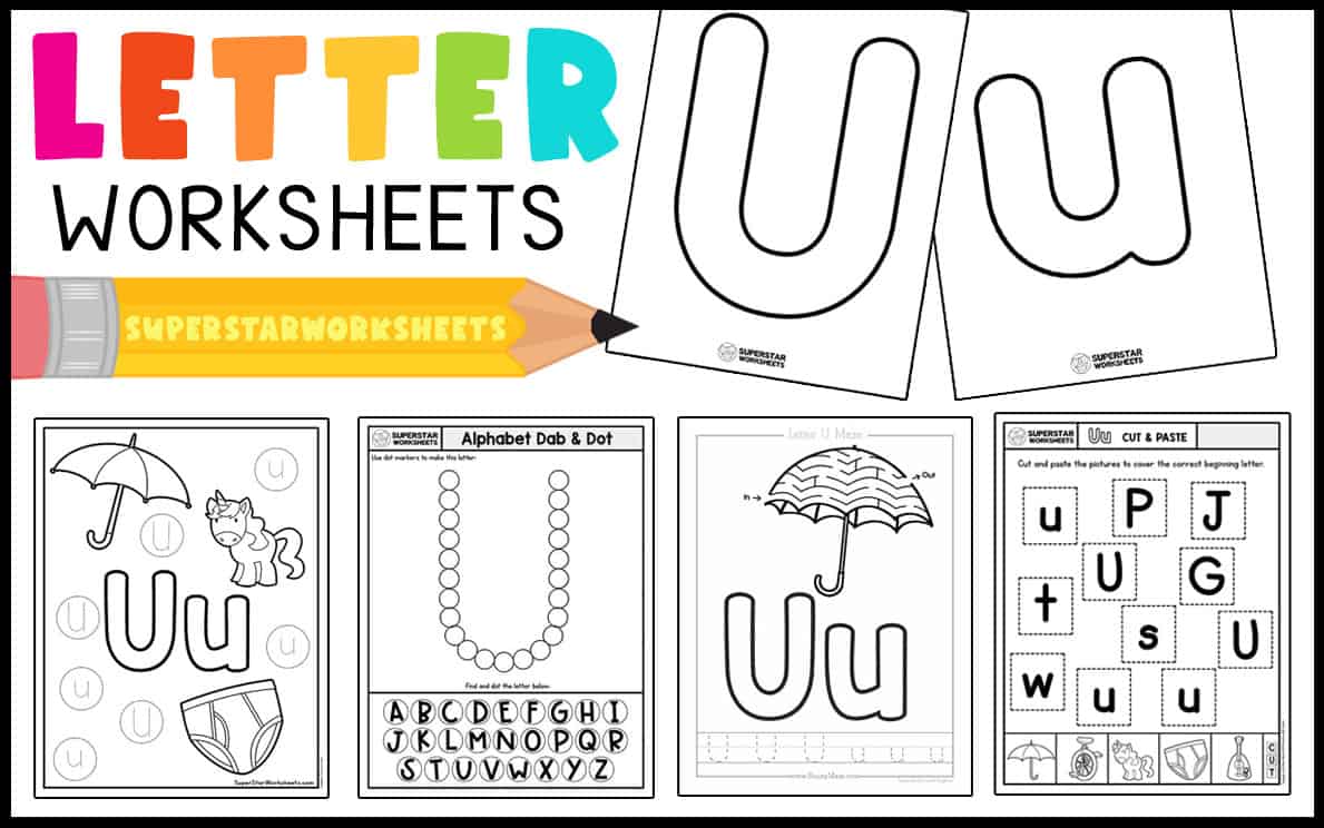 Letter of the week: LETTER U-NO PREP WORKSHEETS- LETTER U Alphabet Lore  theme