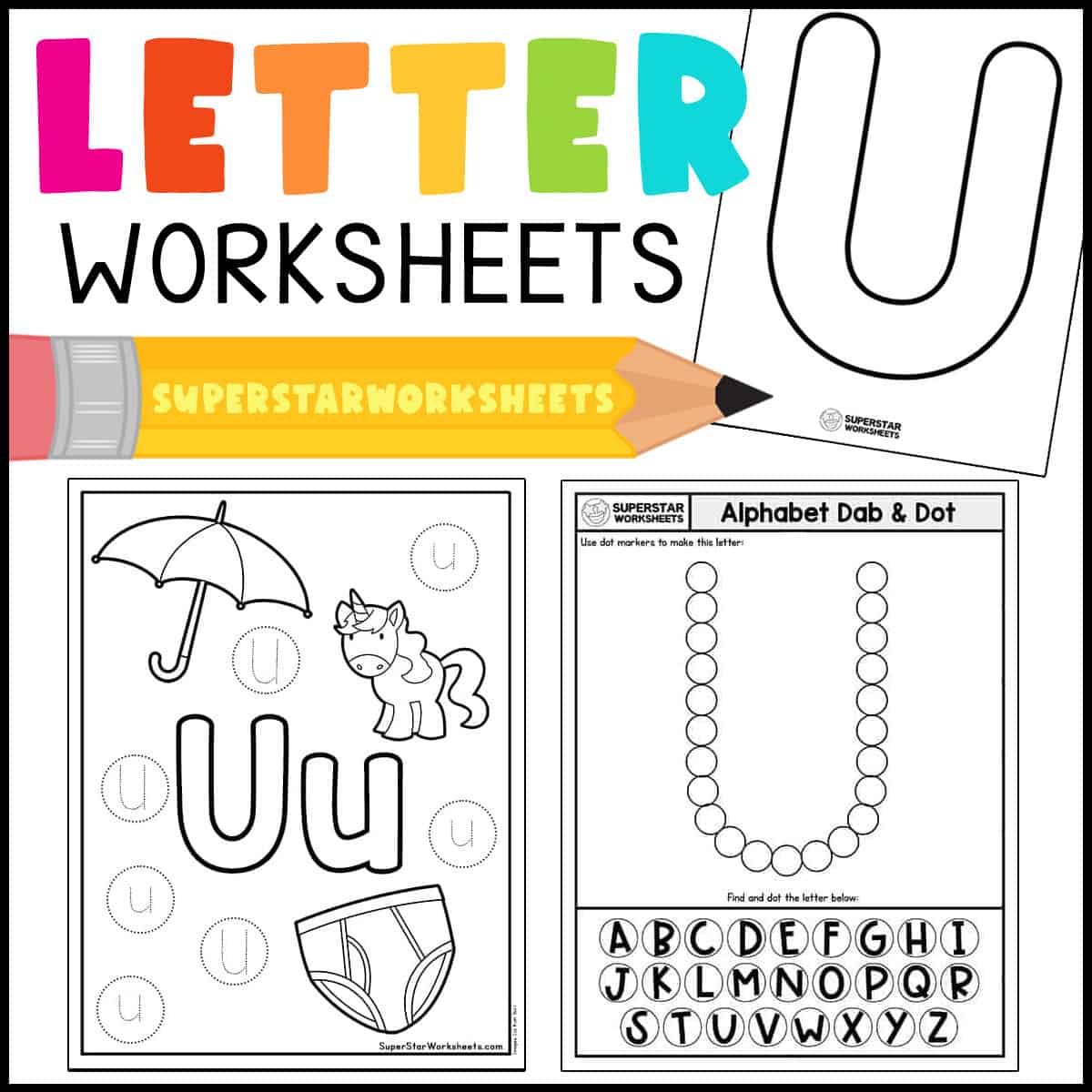 Worksheets - U Superstar Worksheets Letter