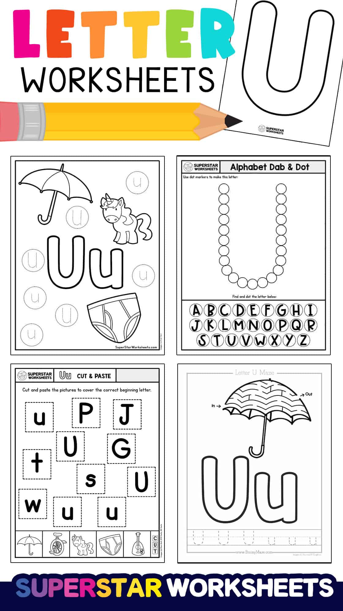 Letter U Worksheets Superstar Worksheets