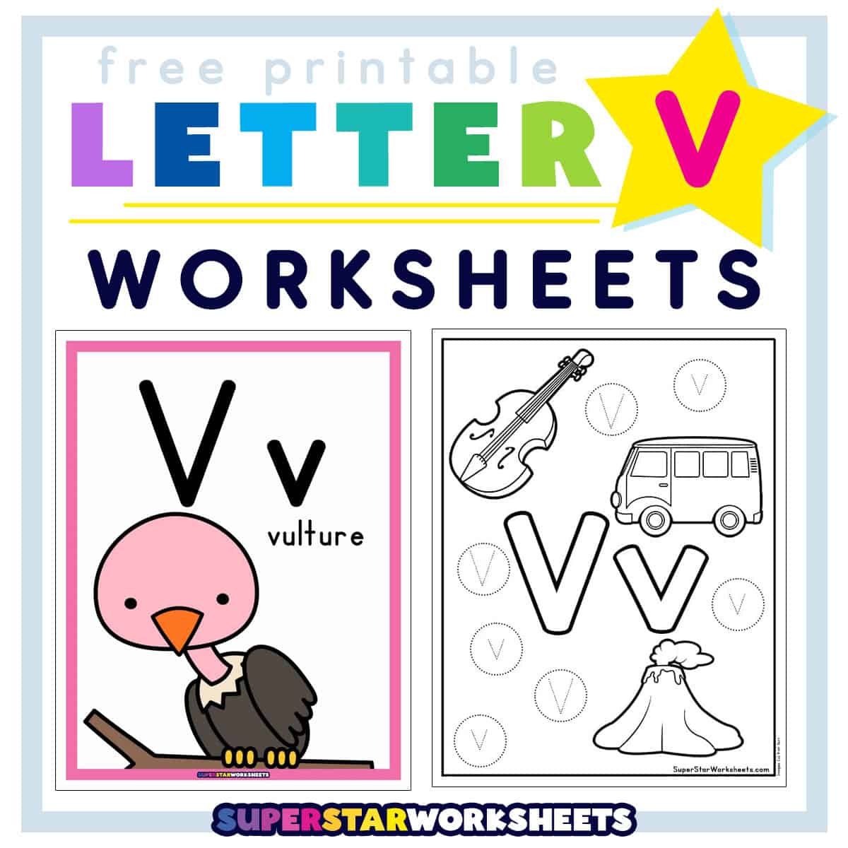 Letter V Worksheets Superstar Worksheets