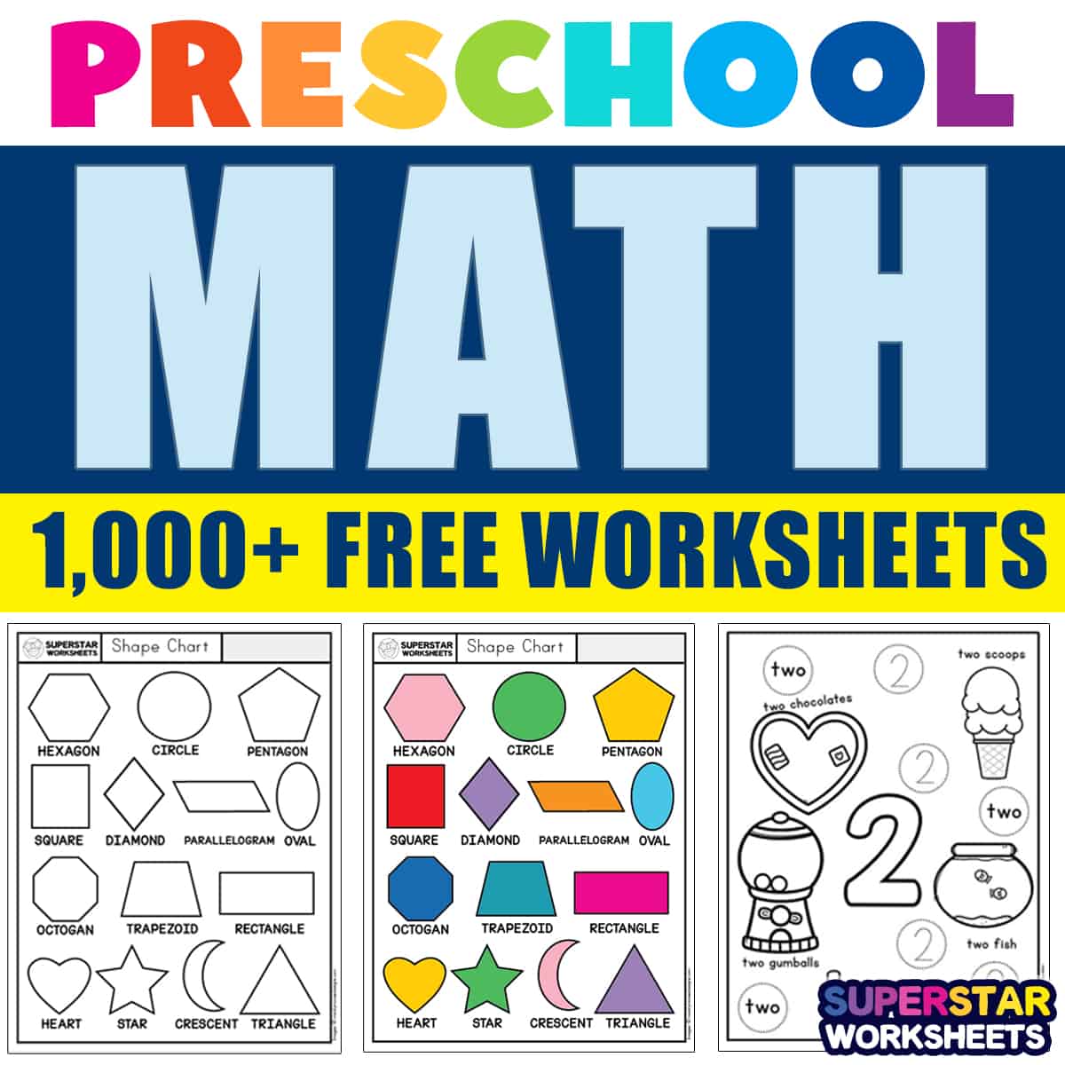 Preschool Math Worksheets - Superstar Worksheets