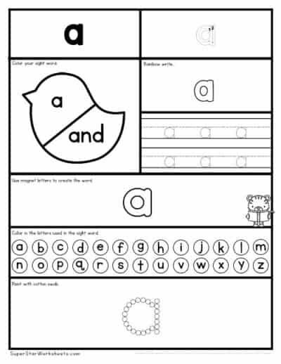 Preschool Sight Word Worksheets - Superstar Worksheets