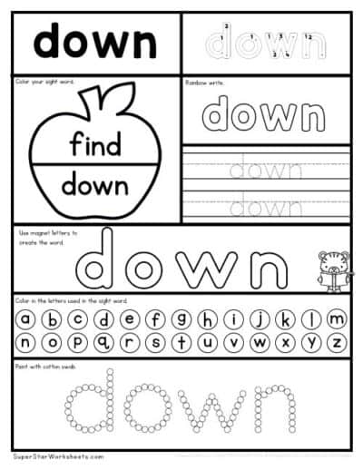 Preschool Sight Word Worksheets - Superstar Worksheets