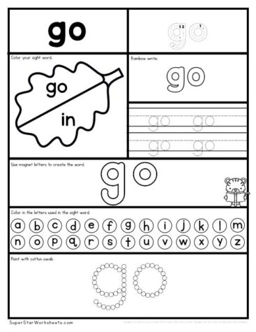 Preschool Sight Word Worksheets - Superstar Worksheets