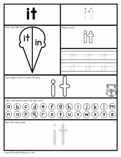 Preschool Sight Word Worksheets - Superstar Worksheets