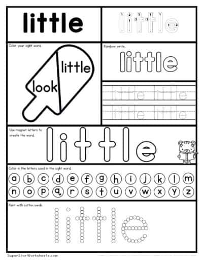 Preschool Sight Word Worksheets - Superstar Worksheets