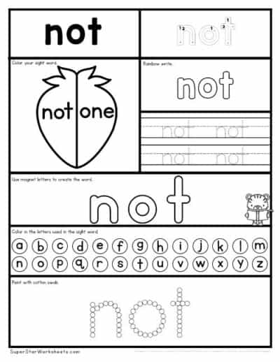 Preschool Sight Word Worksheets - Superstar Worksheets