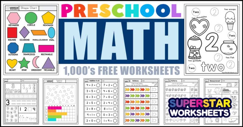 Preschool Math Worksheets - Superstar Worksheets