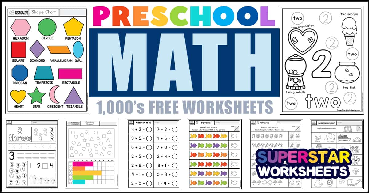 pre k math sheets