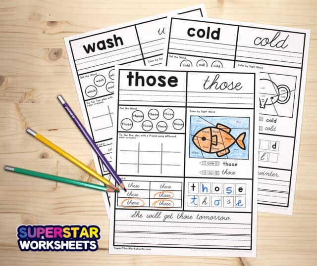 Second Grade Sight Word Worksheets - Superstar Worksheets