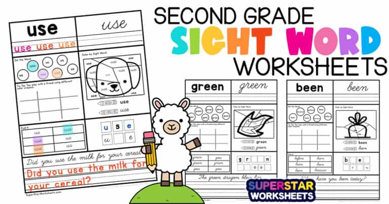 Second Grade Sight Word Worksheets Superstar Worksheets 6347