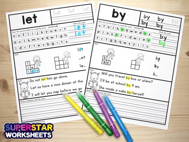 First Grade Sight Word Worksheets - Superstar Worksheets