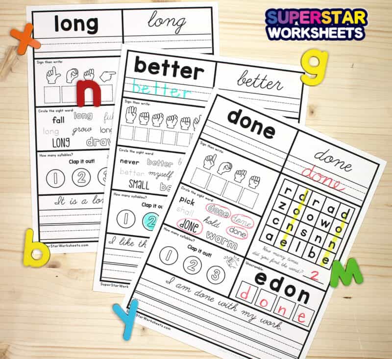 third grade sight word worksheets superstar worksheets