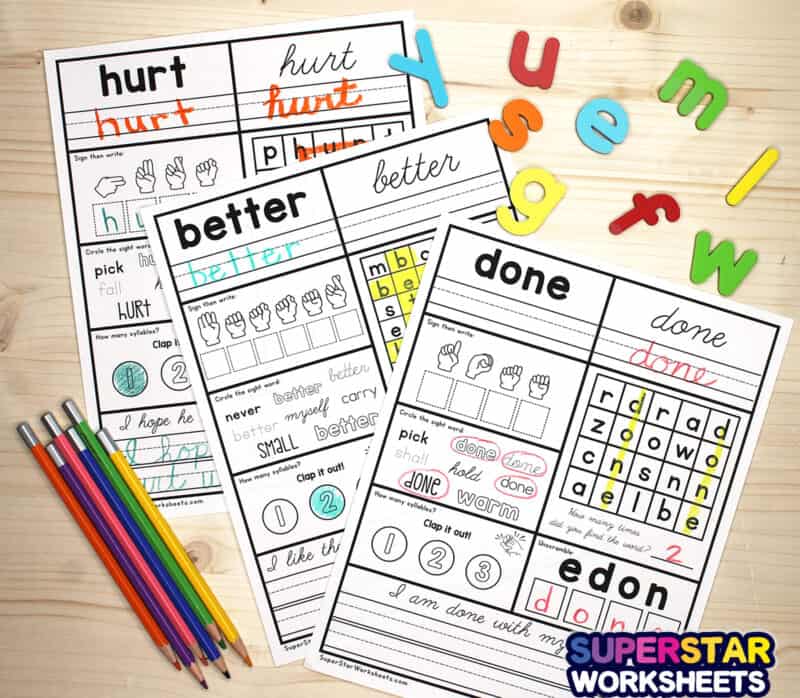 third grade sight word worksheets superstar worksheets
