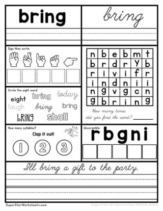 Third Grade Sight Word Worksheets Superstar Worksheets