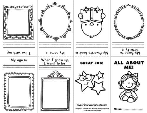 All About Me Booklet Printables