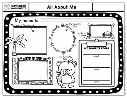 all about me poster printable