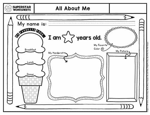 all about me poster printable