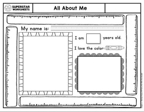 All About Me Template - Superstar Worksheets