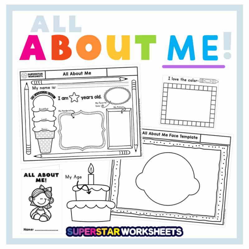 All About Me Template Superstar Worksheets