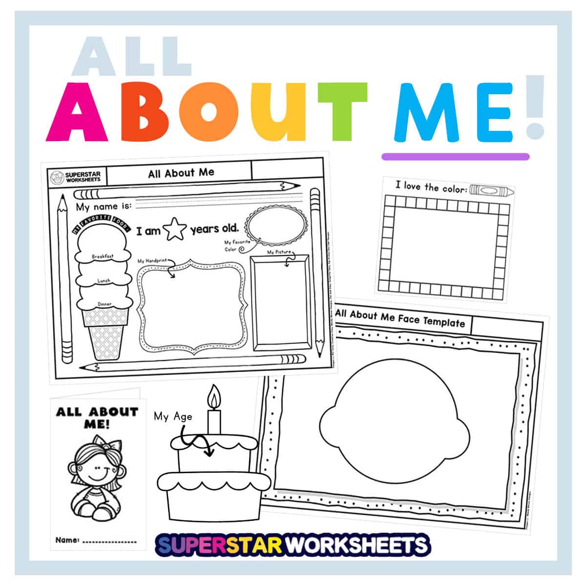 All About Me Poster {Puzzle Pieces}  All about me poster, About me poster,  School activities