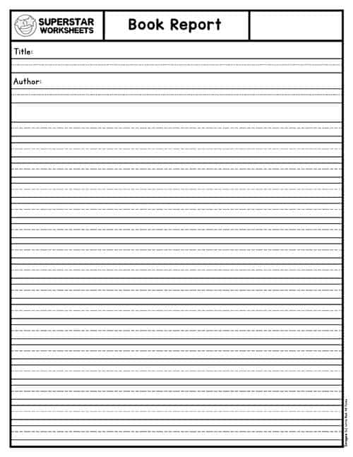 book report template free download