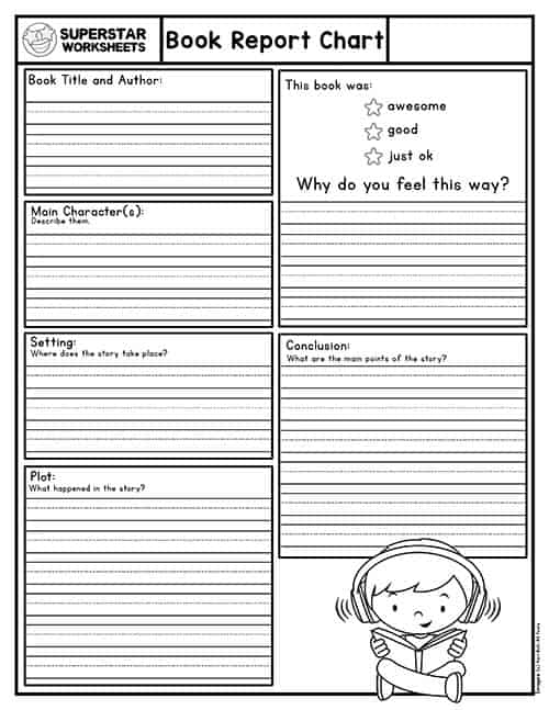 book report template free download