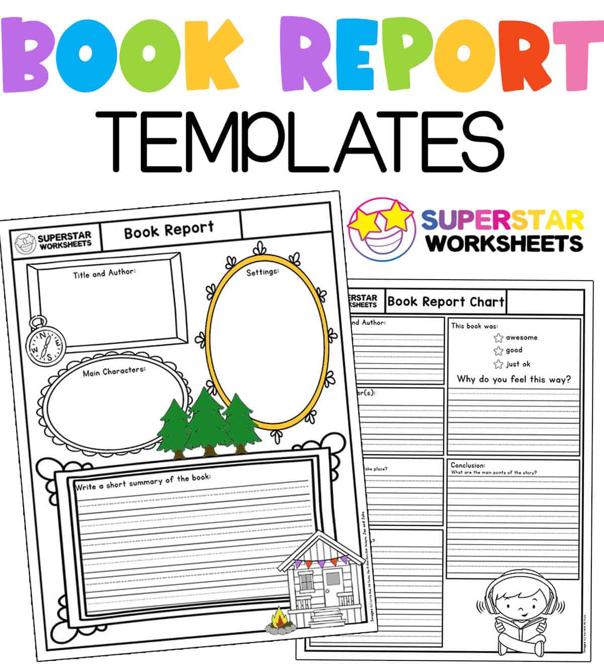 Book Report Templates Superstar Worksheets