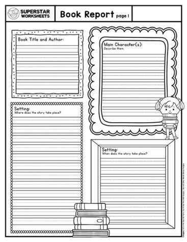 Book Report Templates - Superstar Worksheets