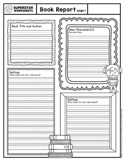 book report template year 1