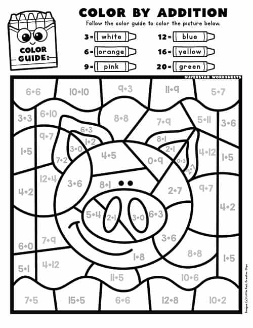 addition coloring pages