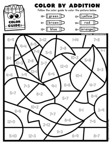 Fall Color By Number - Superstar Worksheets