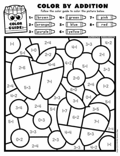 Fall Color By Number Superstar Worksheets 0180