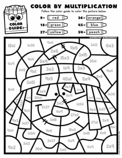 Fall Color By Number - Superstar Worksheets