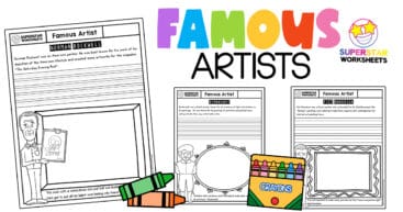 Famous Artist Worksheets Superstar Worksheets   FamousArtistWorksheets 367x193 