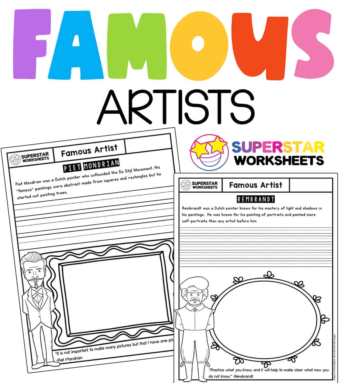 Famous Artist Worksheets Superstar Worksheets   FamousArtists 1 