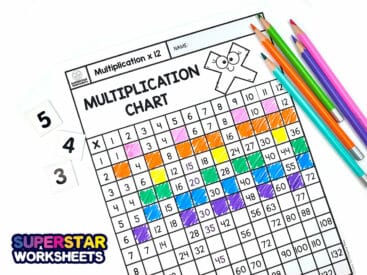 Multiplication Chart - Superstar Worksheets