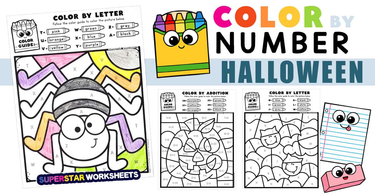 Color By Number Printables - Superstar Worksheets