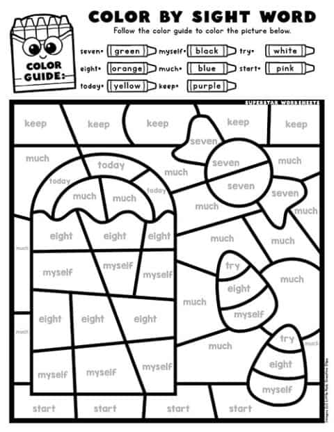 Halloween Color by Number - Superstar Worksheets