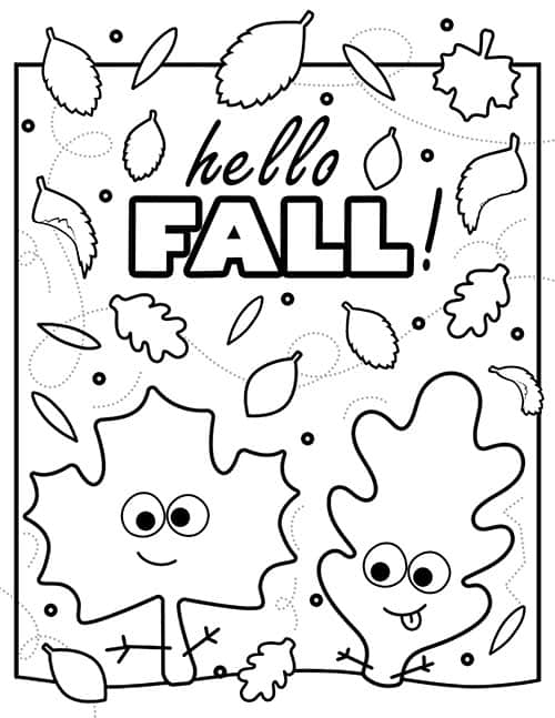 Hello Fall Coloring Book For Kids Ages 8-12: Simple And Easy