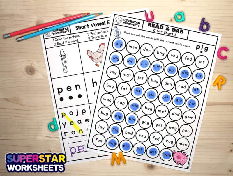 Kindergarten Phonics Worksheets - Superstar Worksheets