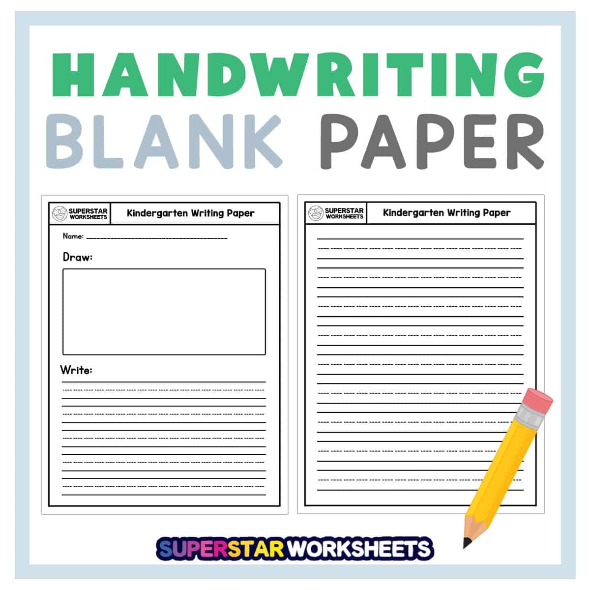 blank writing worksheets for kindergarten