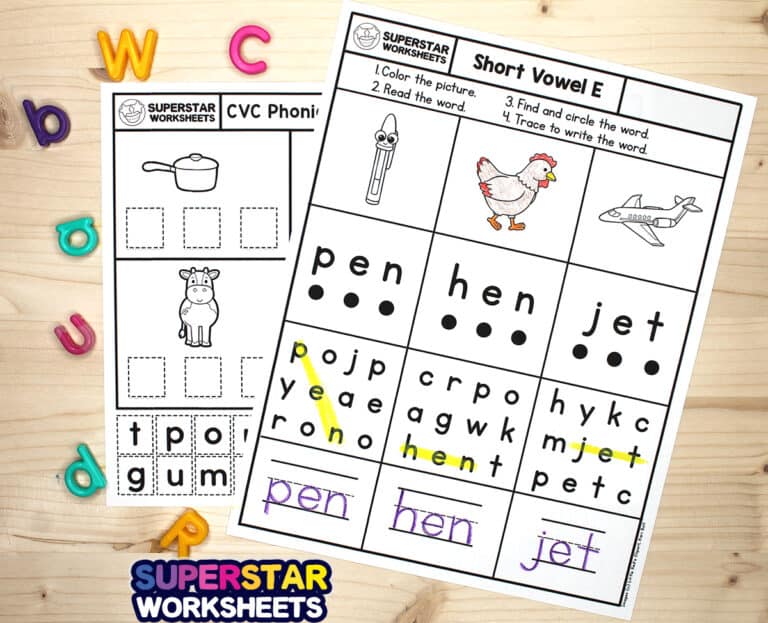 Kindergarten Phonics Worksheets Superstar Worksheets