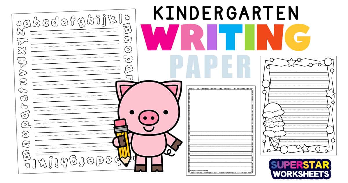 Kindergarten Writing Paper Landscape Style  Kindergarten writing paper,  Kindergarten writing, First grade freebies