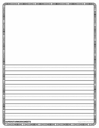 Kindergarten Writing Paper - Superstar Worksheets