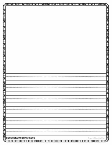 Kindergarten Writing Paper - Superstar Worksheets