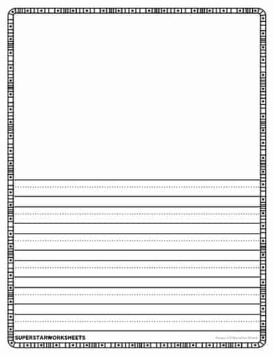 Kindergarten Writing Paper - Superstar Worksheets