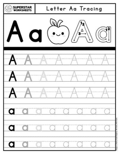 Letter Tracing Worksheets - Superstar Worksheets